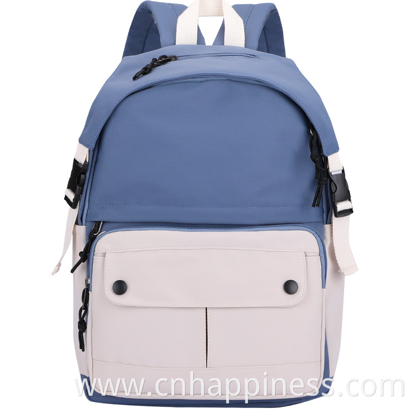 New casual pink foldable student canvas laptop compartment shoulder backpack bags for teenagers